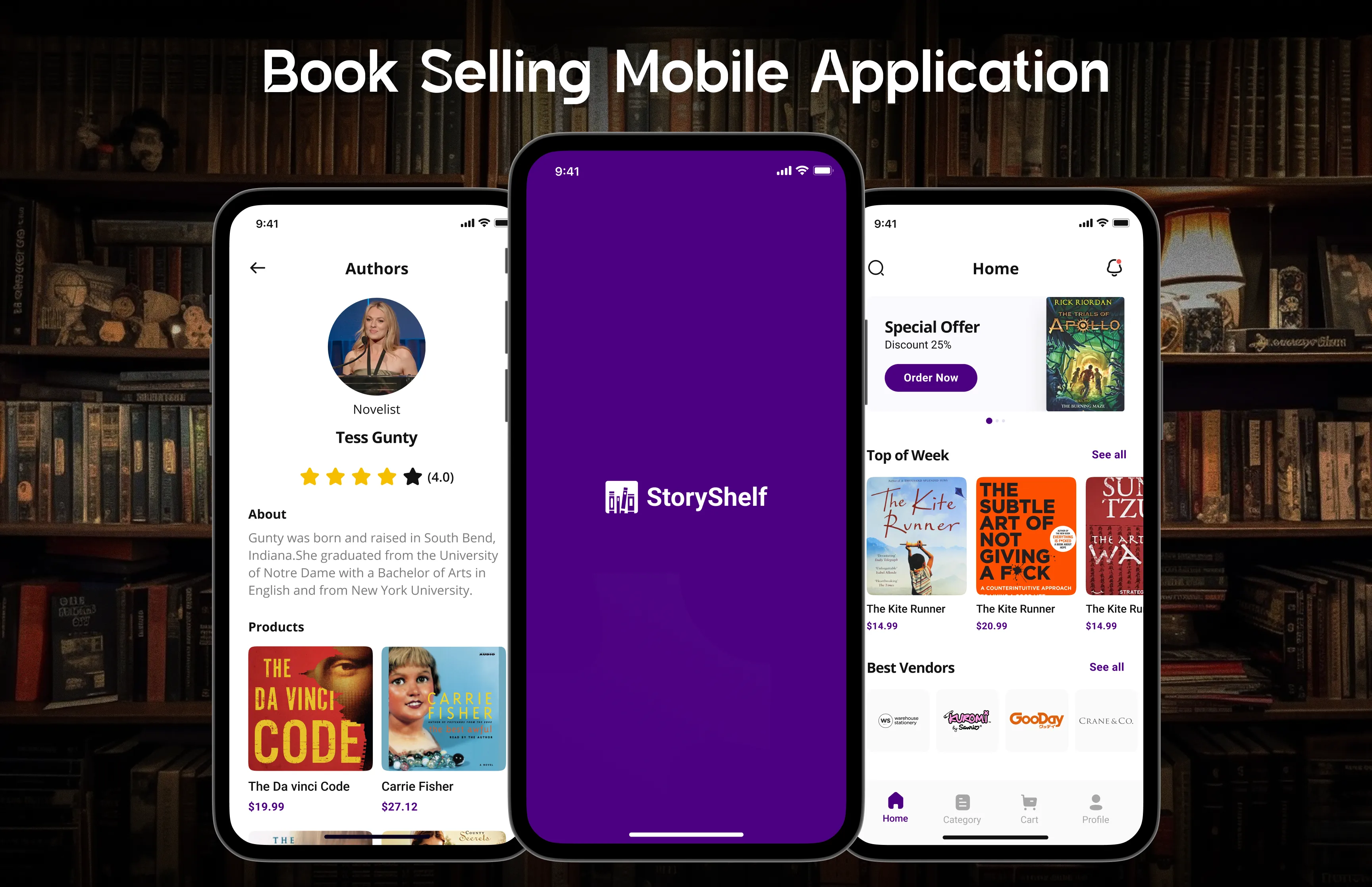 Book selling mobile app UI design showcase