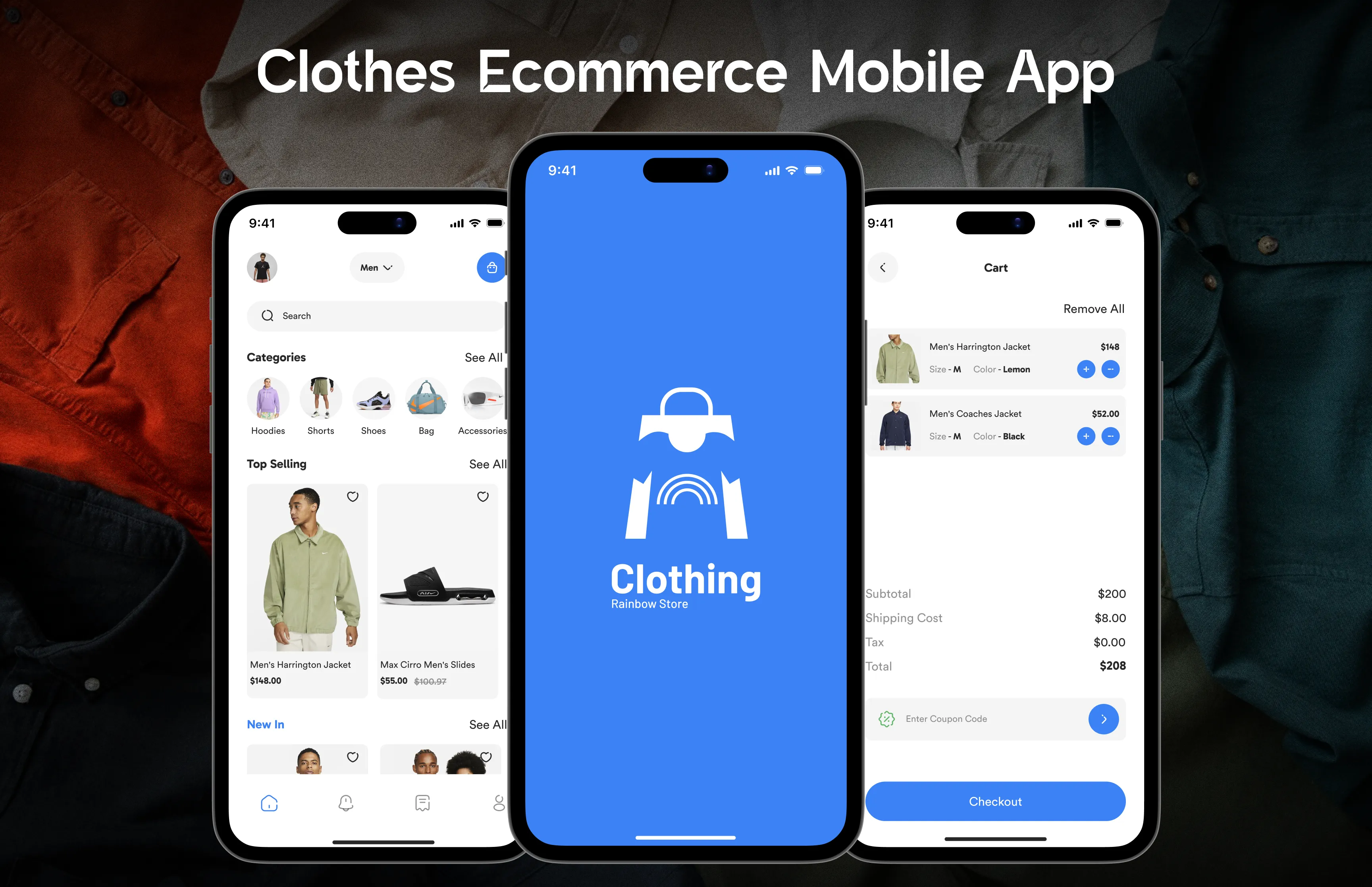 Clothes ecommerce mobile app interface design