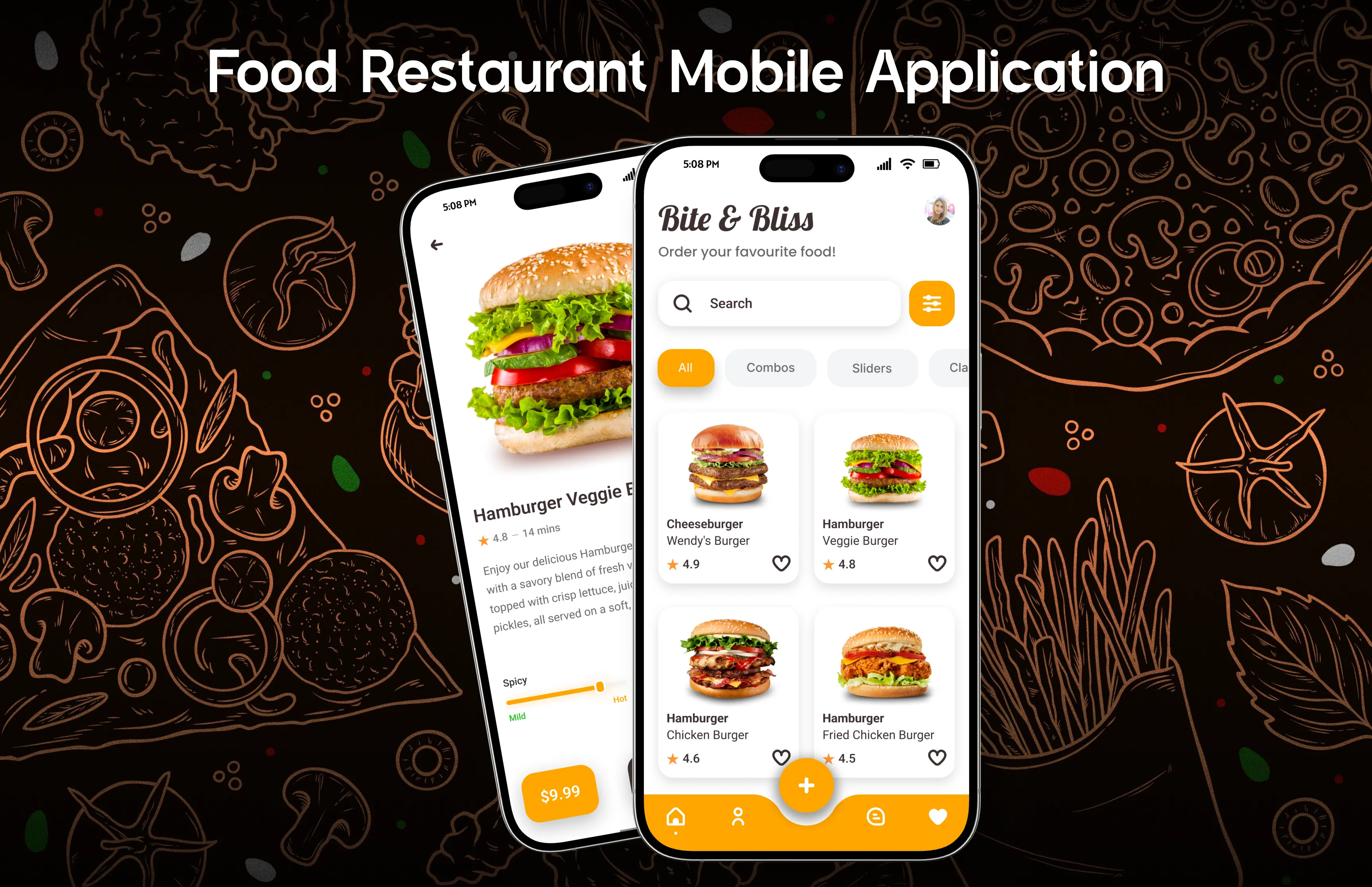 Food restaurant mobile app UI/UX design