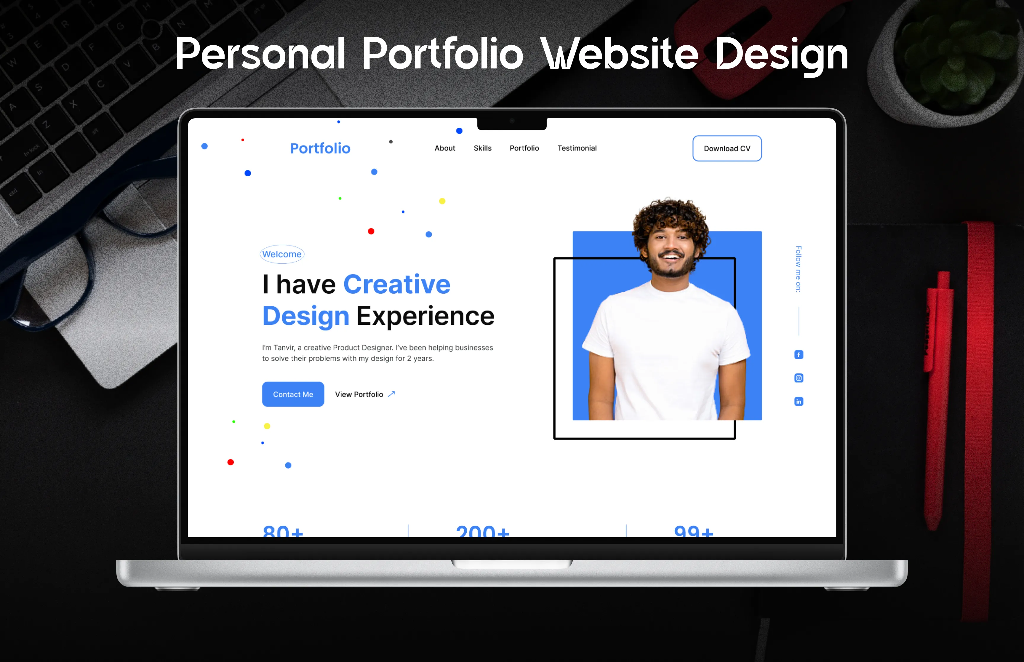 Personal portfolio website design showcase