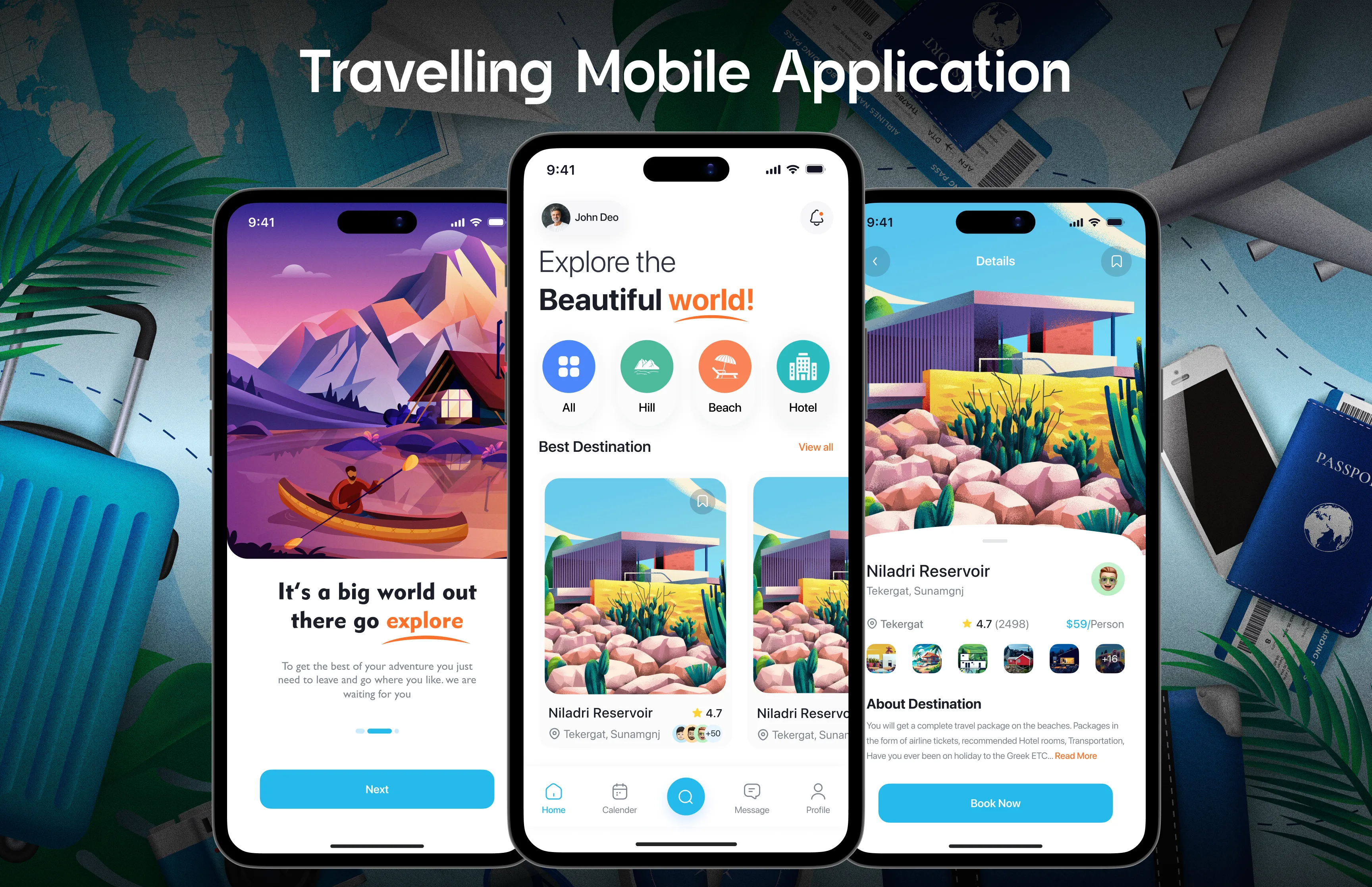 Travel mobile application UI design